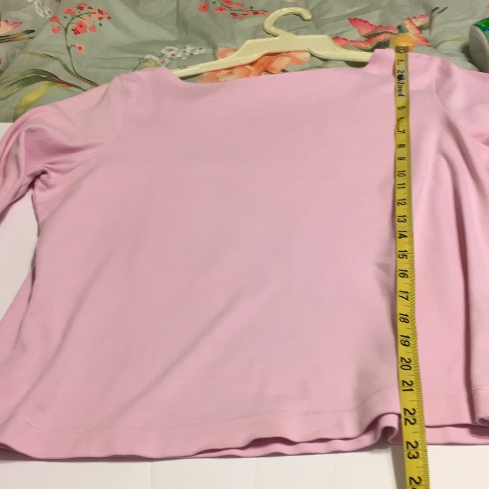 LL Bean Pink Boatneck 3/4 Sleeve T-shirt Size Large - Picture 6 of 6
